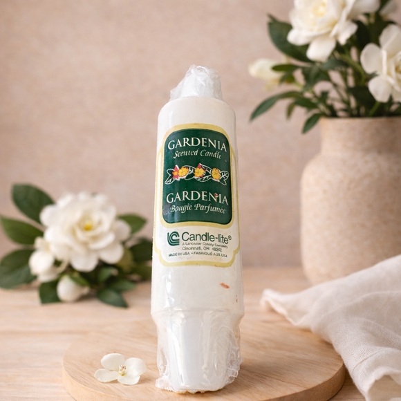 Candle-lite Other - FREE WITH BUNDLE OF 2+ ITEM Candle-lite Gardenia Scented Pillar Candle 5”